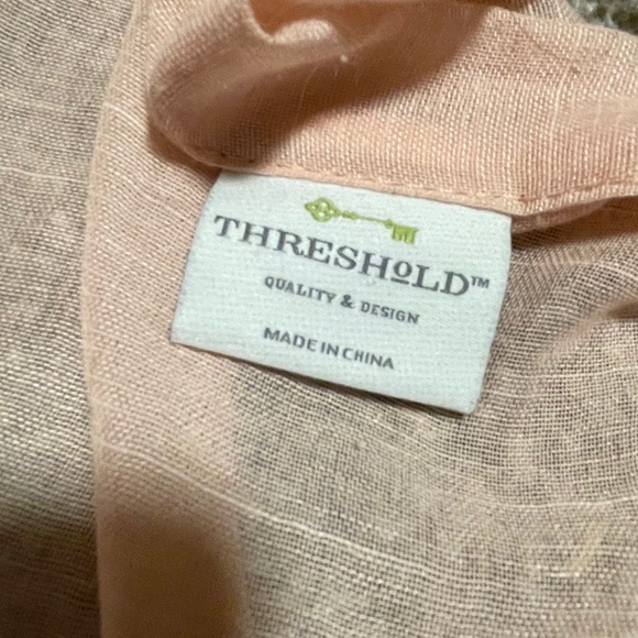 Threshold Sheer Curtain Panel Blush Set of 2 - Picture 3 of 3